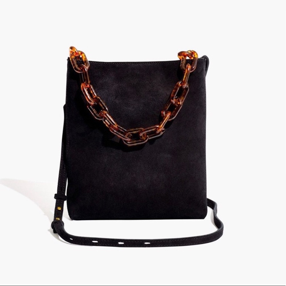 Madewell Slim Brooklyn Crossbody Bag - Black Suede